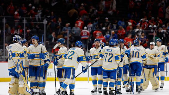 Blues Make a Statement with Dominant 5-2 Win Over Capitals (St Louis Blues). Photo by Geoff Burke-Imagn Images