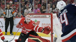 Blues’ Jordan Binnington the Star for Team Canada During Four Nations Run (Sports Hub STL). Photo by Credit: Eric Bolte-Imagn Images